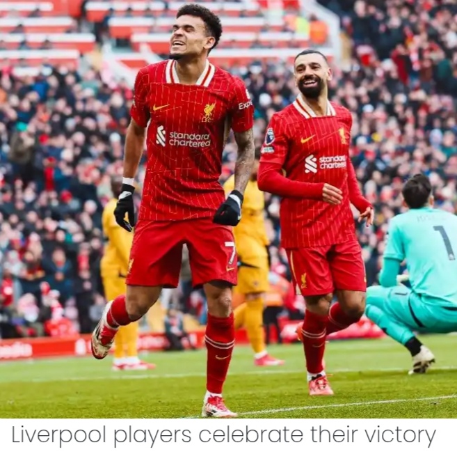 EPL: Liverpool Beat Wolverhampton Wanderers 2-1 to Extend Lead